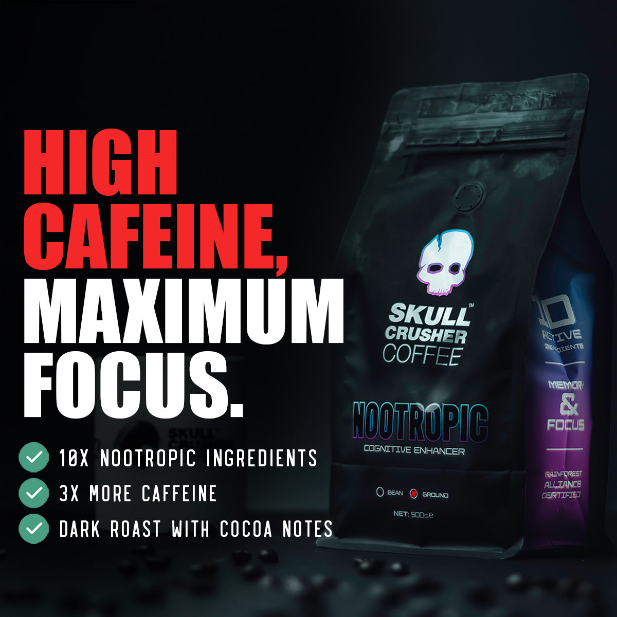 Skull Crusher Coffee - Nootropic  - 500g