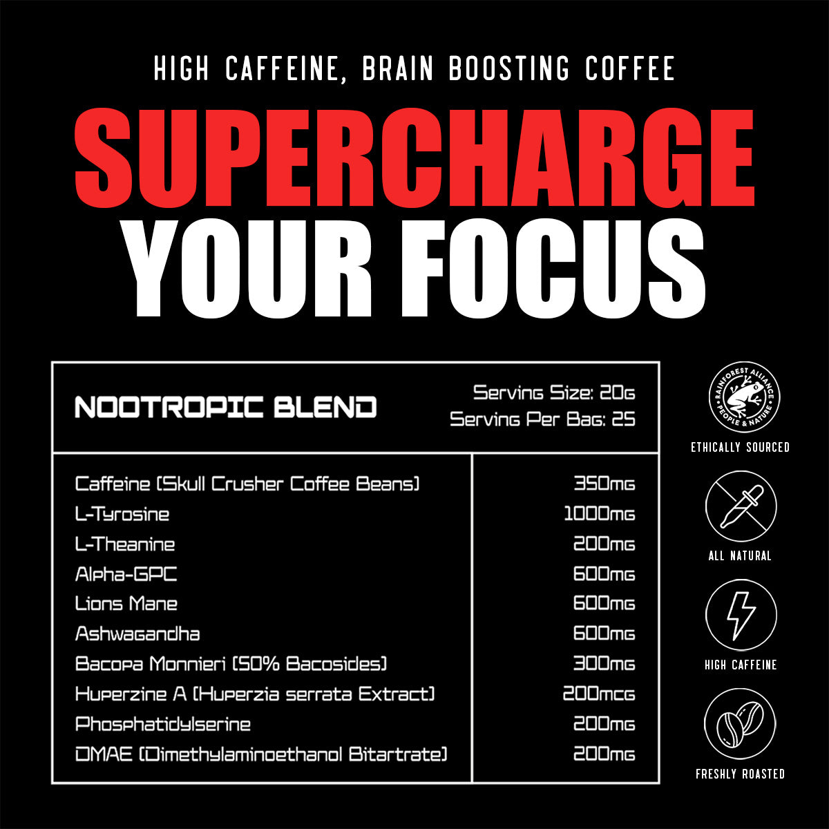 Skull Crusher Coffee - Nootropic  - 500g