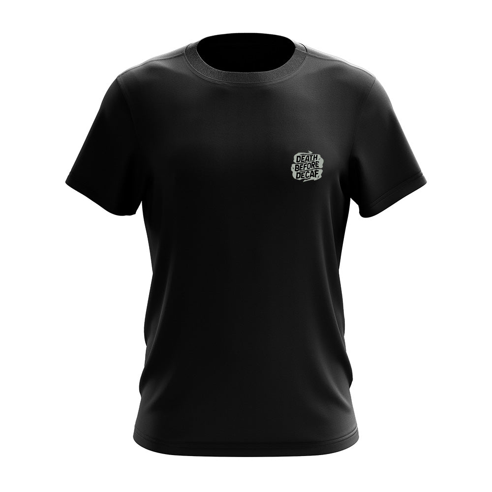 Death Before Decaf T-Shirt – Skull Crusher Coffee