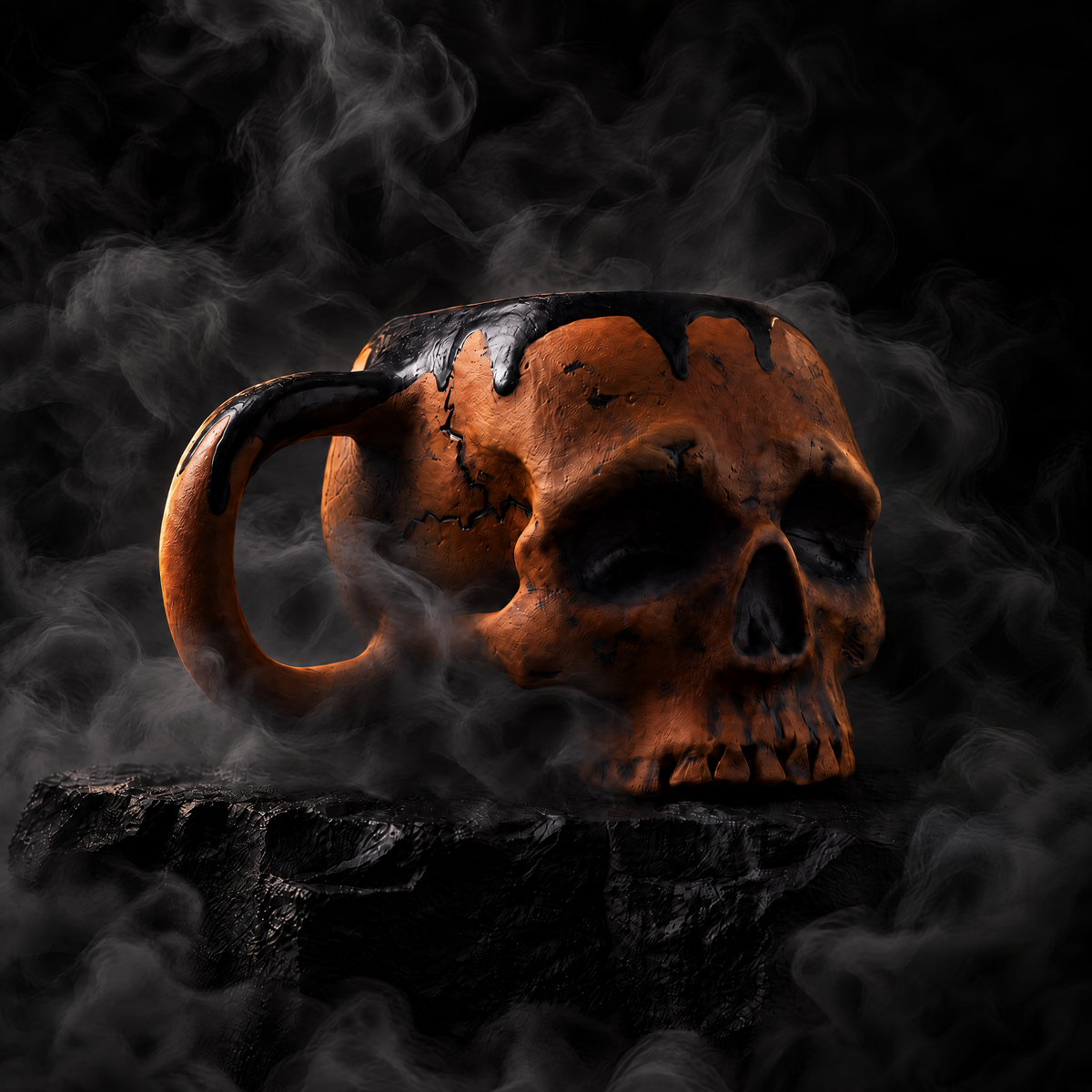 Skull Mug - Pumpkin Edition